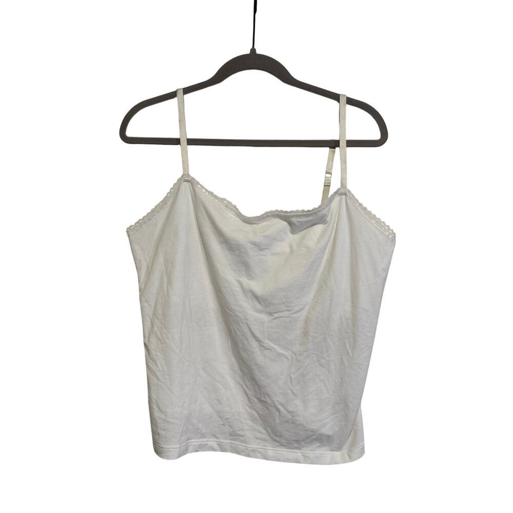 Apostrophe Women's White Lace Trim Stretch Camisole Tank Top XL 18-20 - Picture 2 of 6